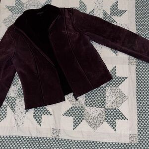 Dark Purple Express Women's Leather Jacket lined with teddy texture SIZE L ☪️